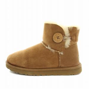 UGG australia ムートンブーツ ショートブーツ ミニベイリーボタン USA7 24.0cm 茶 ブラウン 3352 /YT