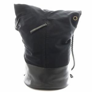 リュックサック ナイロン レザー ブラック