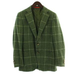 テーラードジャケット チェック柄 44 グリーン