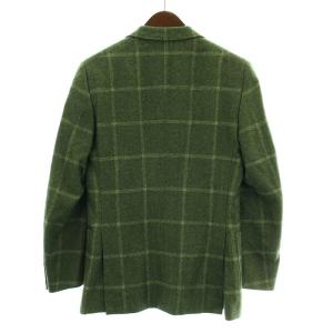 ISAIA テーラードジャケット チェック柄 44 グリーン