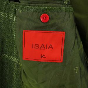 ISAIA テーラードジャケット チェック柄 44 グリーン