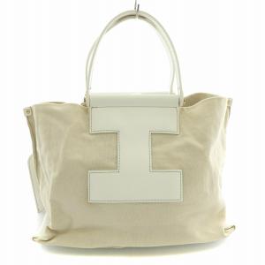 IACUCCI ソルベット S CORDURA RUGA ハンドバッグ キャンバス レザー 切替 ポーチ付き F 白 ホワイト