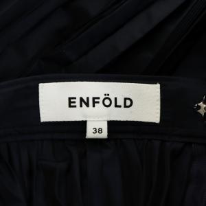 ENFOLD プリーツスカート ロング丈 38 紺 ネイビー 300CA331-1880