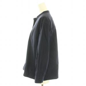 MHL. 22AW シャツ ブラウス バンドカラー 長袖 1 紺 ネイビー 595-2253505