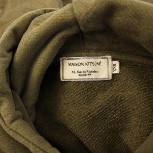 Maison Kitsuné ダブルフォックスヘッド フーディ プルオーバーパーカー スウェット 長袖 XXS カーキ FU00376KM0001