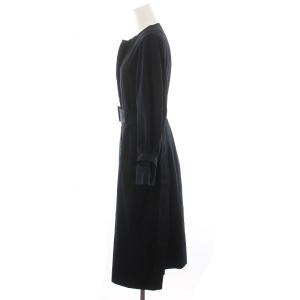 ANAYI 22SS ノーカラーコート ロング アウター 36 紺 102217-17-050-65-360