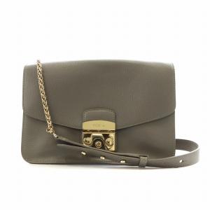 メトロポリス ショルダーバッグ チェーン レザー グレー /AN10 D