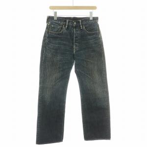 デニムパンツ ジーンズ ボタンフライ ロゴパッチ W29 インディゴ /BB