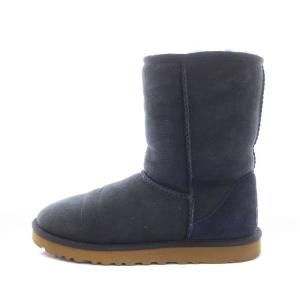 UGG australia W CLASSIC SHORT クラシック ショート ムートンブーツ US7 24cm 紺 5825 /YM