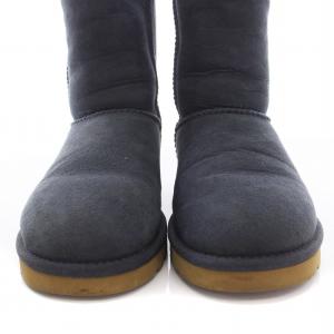 UGG australia W CLASSIC SHORT クラシック ショート ムートンブーツ US7 24cm 紺 5825 /YM