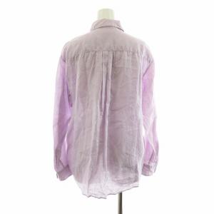 UNITED ARROWS リネン レギュラーカラー シャツ ブラウス 麻100％ 長袖 38 パープル 15111440091