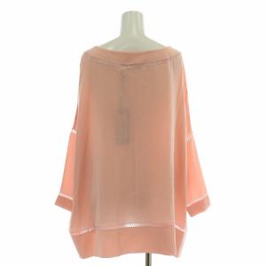 Ermanno Scervino シャツ ブラウス 七分袖 ボートネック シルク 刺繍 38 ピンク タグ付き