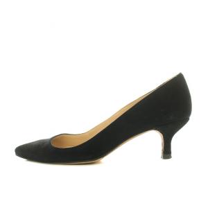 MANOLO BLAHNIK パンプス ポインテッドトゥ ハイヒール スエード ビブラムソール 35 22.0cm 黒 ブラック 88054