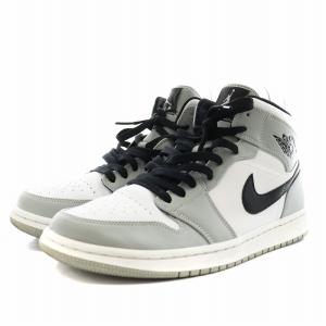 NIKE Air Jordan 1 Mid Light Smoke Grey White Black