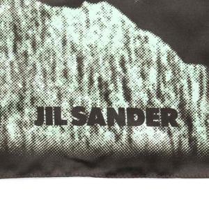 JIL SANDER 24AW Jumping Man スカーフ シルク 絹 緑 グリーン 黒 ブラック J54TF0002