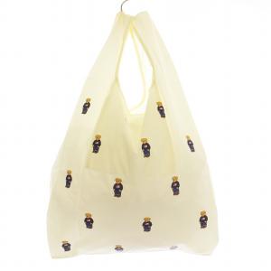 POLO RALPH LAUREN ベルト付きレインバッグ ポロベア総柄 トートバッグ ショルダーバッグ ウォータープルーフ ホフホワイト