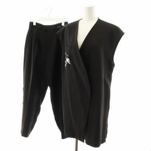 23AW EMBELLISH BROOCH VEST セットアップ ベスト テーパードパンツ F S 黒 ブラック 02320620060