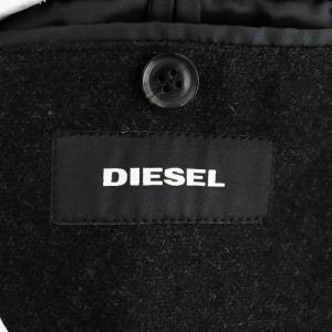 DIESEL W-DEXTY チェスターコート ロング丈 フード ウール アウター 50 黒 ブラック /AN38