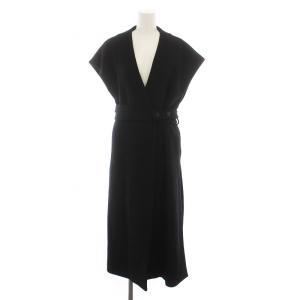 2Way wool gillet coat  ウール コート ロング ノースリーブ 36 黒 460CAL30-0370