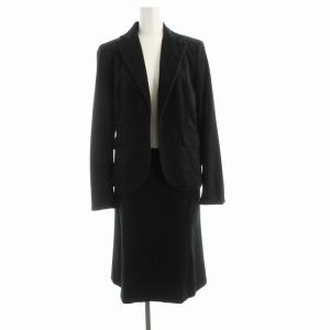 セットアップ スーツ テーラードジャケット タイトスカート ひざ丈 40 黒 ブラック JKWOLA0257 SKWOLA0256