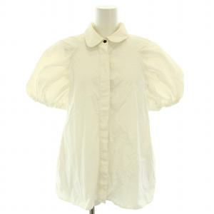 シャツ ブラウス ラウンドカラー 半袖 F 白 ホワイト MCT22S501 /YT