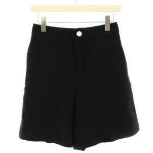 24SS スラブツイードキュロットパンツ ショートパンツ ハーフパンツ 36 黒 ブラック 10241712090