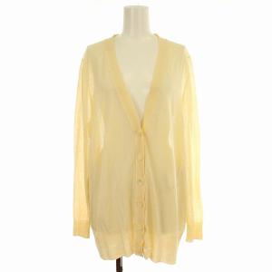 シアー カーディガン 1202086 リネン混 ニット 長袖 13号 アイボリー /G