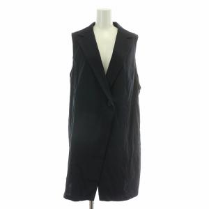 ベスト ジレ ロング丈 シングル ストレッチ F 紺 ネイビー /BB