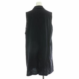 Leilian ベスト ジレ ロング丈 シングル ストレッチ F 紺 ネイビー /BB