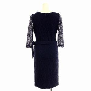 DIANE von FURSTENBERG レース タイトワンピース 115-7248102 花柄 ワンピース ひざ丈 リボン 2 ネイビー /G