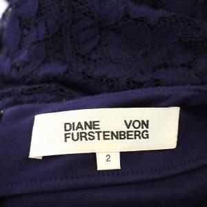 DIANE von FURSTENBERG レース タイトワンピース 115-7248102 花柄 ワンピース ひざ丈 リボン 2 ネイビー /G