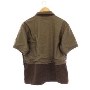 UNDERCOVERISM 04SS Languid期 ナイロン×パイル切替 シャツ 半袖 M カーキ E807-SH1 /KH