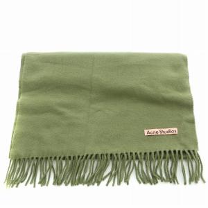 Acne Studios マフラー フリンジ ウール ロゴ カーキ /BB