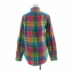 POLO RALPH LAUREN ボタンダウンシャツ ブラウス 長袖 チェック ポニー ロゴ XS マルチカラー