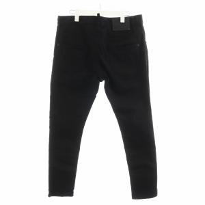 DSQUARED2 19SS STRETCH BULL GARMENT DYED SKATER パンツ ボタンフライ 50 黒 ブラック S74LB0499