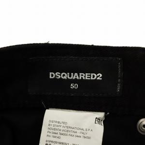 DSQUARED2 19SS STRETCH BULL GARMENT DYED SKATER パンツ ボタンフライ 50 黒 ブラック S74LB0499