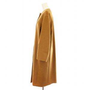 23区 20AW ウールアンゴラビーバー ノーカラーコート SCWOBW0503 ロング 36 キャメル /KU