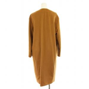 23区 20AW ウールアンゴラビーバー ノーカラーコート SCWOBW0503 ロング 36 キャメル /KU