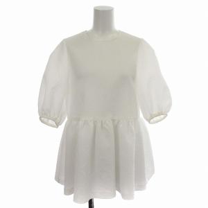 23SS AIRY ジャカードシャツ 1516-215-5173 ブラウス 半袖 パフスリーブ プルオーバー