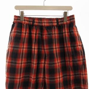 ツイルチェック グランディパンツ M 赤 レッド 24030440207030