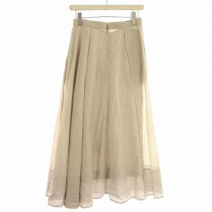 ebure シアー フレアスカート 3310500102 ロング スカート 36 グレージュ /G