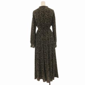 URBAN RESEARCH ワンピース ロング 長袖 レオパード柄 F 黒 ブラック UR3726X004