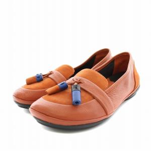 ツインズ TWINS バレエシューズ ローファー モカシン レザー 38 24.0cm 茶 ブラウン K200713