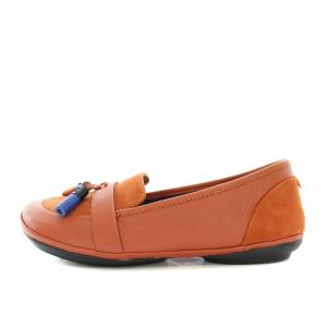 CAMPER ツインズ TWINS バレエシューズ ローファー モカシン レザー 38 24.0cm 茶 ブラウン K200713