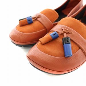 CAMPER ツインズ TWINS バレエシューズ ローファー モカシン レザー 38 24.0cm 茶 ブラウン K200713