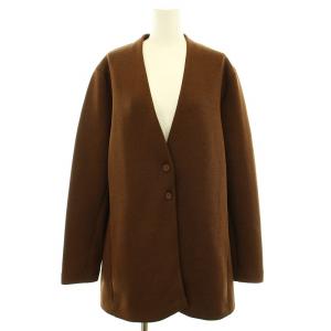 24AW 洗えるシャイニースムースジャケット ニットカーディガン XL 茶 ブラウン JKCMCW0407