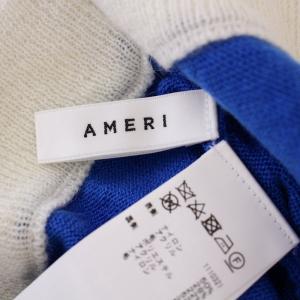 Ameri VINTAGE 22AW GEOMETRIC SHEER COLOR SKIRT ニットスカート ロング フリンジ ウール
