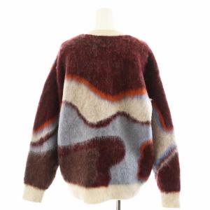 Ameri VINTAGE 23AW BODY LINE ABORIGINE ART KNIT TOP ニット セーター 長袖 F マルチカラー ボルドー