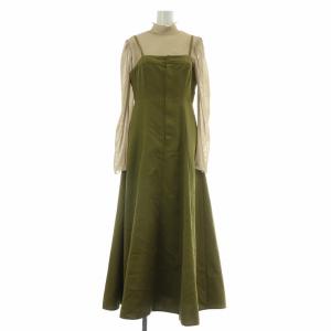 LADY LAYERED JUMPER SKIRT レイヤードジャンパースカート 2点セット フレア マキシ ロング キャミソール