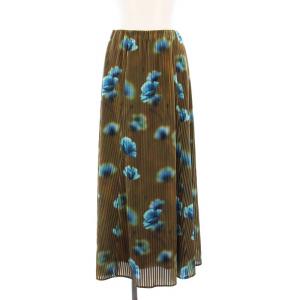 22AW MILA VELOUR CUT SKIRT ベロアカットスカート ロング プリーツ M カーキ